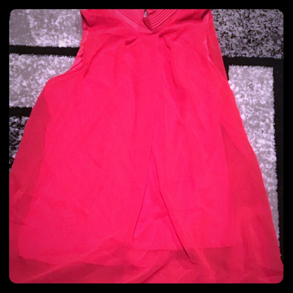 High neck red tank top blouse